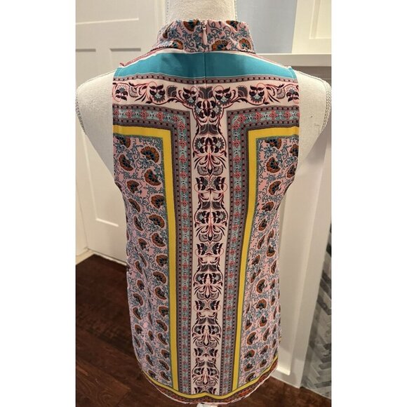 Super Cute and Lightweight Gianni Bini High Neck Colorful Sleeveless Top XS - Picture 5 of 7